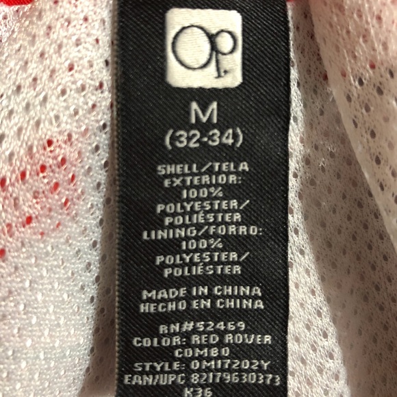 OP Swim Trunks with Mesh Lining Black, Red Grey & White Size M (32-34) EUC - Picture 4 of 5